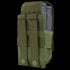 The Condor Single M14 Mag Pouch Gen II is a green pouch with MOLLE straps and snap closures on the back, designed to securely hold one magazine.